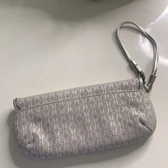 Vintage Y2K Fossil metallic silver wristlet wallet clutch bag casual - Picture 3 of 8